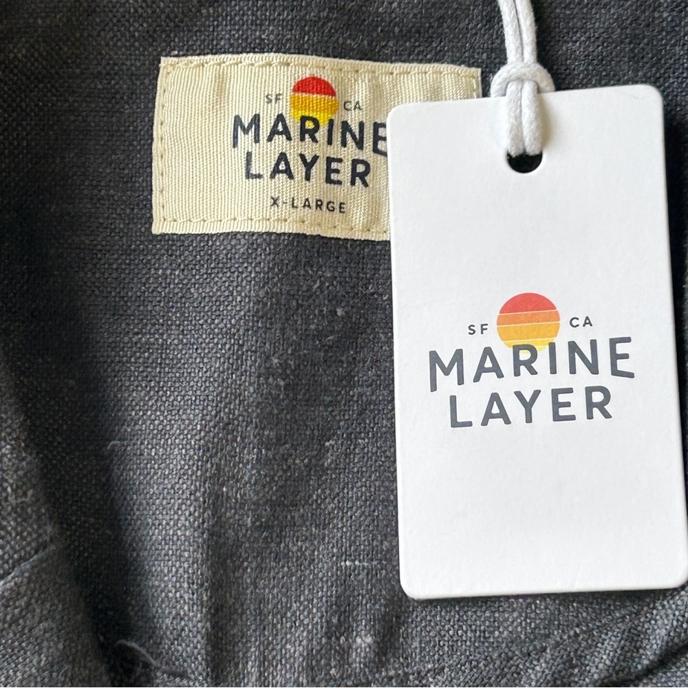 Marine Layer Flora Hemp Blazer Navy Women's‎ XL NWT - Picture 10 of 10
